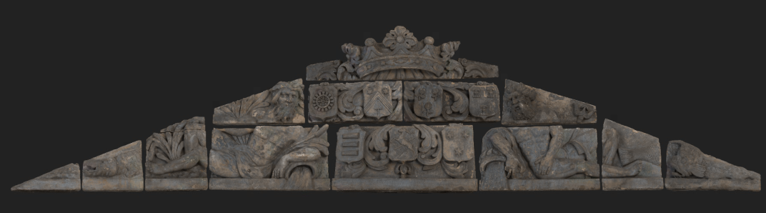 Timpaan van het Pesthuis te Feijenoord, 1717, collectie Museum Rotterdam.