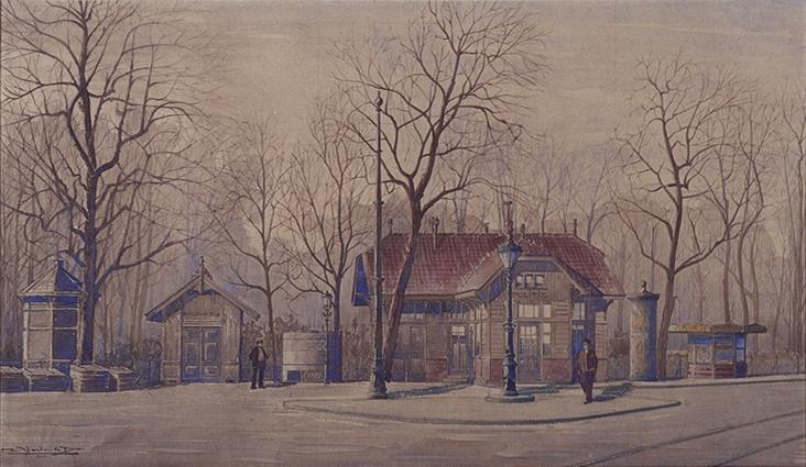 Gezicht op het Kruisplein uit het zuidwesten. Collectie 4081, IX 1695-01