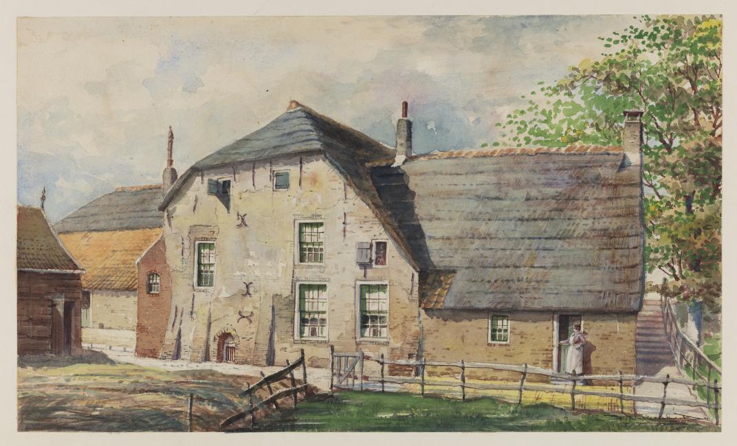 Boerderij uit 1597 aan de Welhoekschedijk te Poortugaal. Gesloopt in 1970. Collectie 4081, nr 384