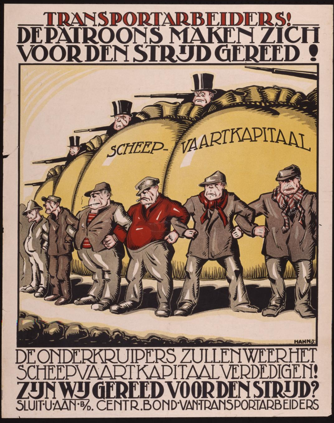  oproep aan transportarbeiders zich aan te sluiten bij de Centrale Bond van Transportarbeiders, ca. 1925.