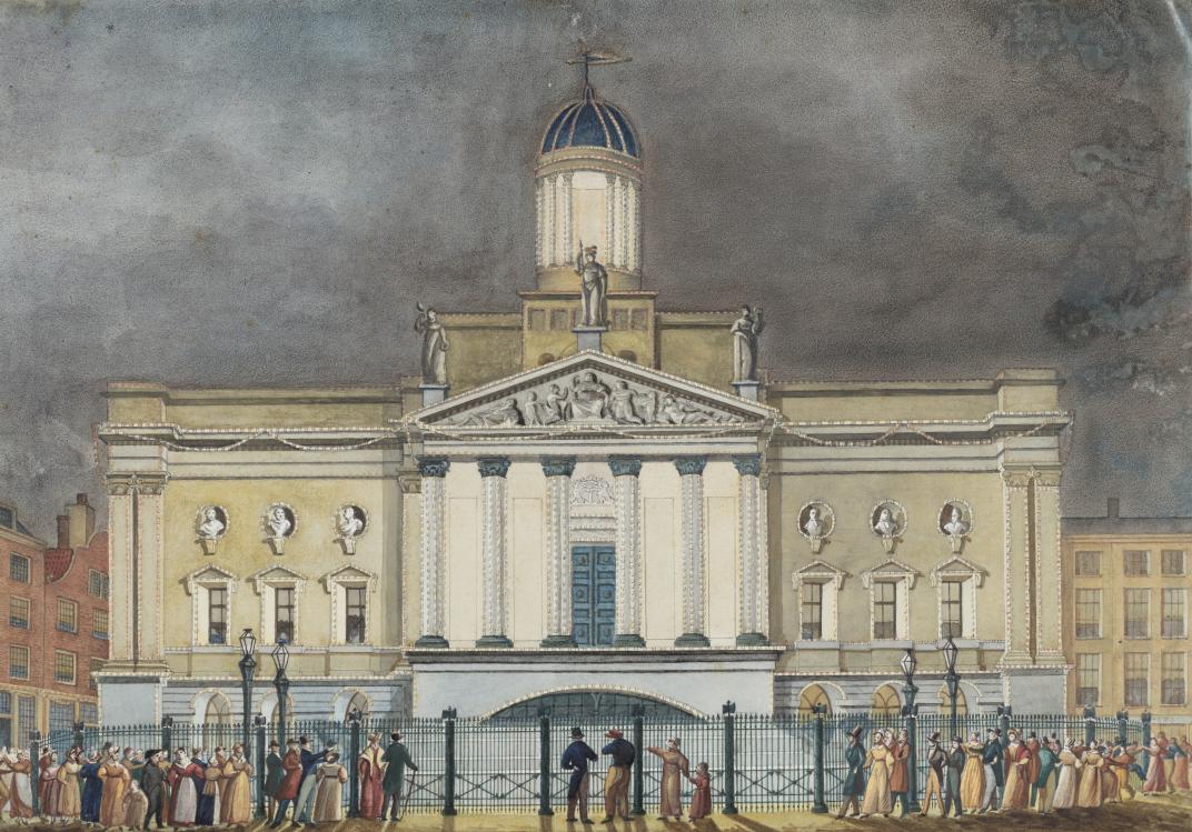 Stadhuis aan de Kaasmarkt in 1837. 