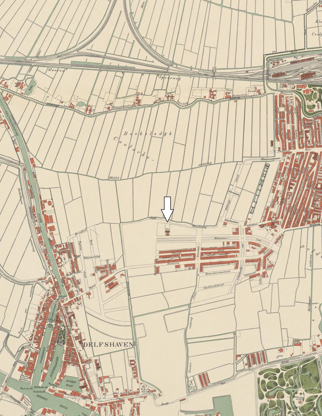 Kaart van de Coolsche-polder