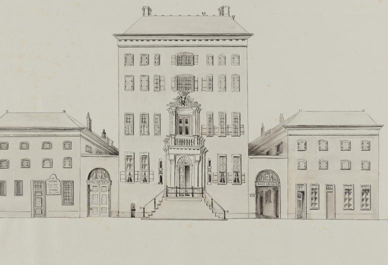 Het Rijks Entrepot. Tekening uit ca. 1900. Collectie Prenten en Tekeningen 4080, documentnummer 1973-4436.