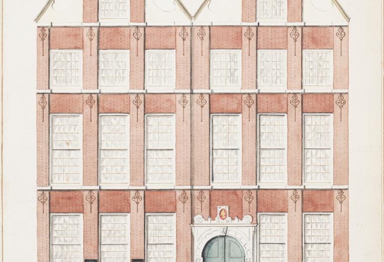 Het voormalige West-Indische Huis aan de Noordzijde van het Haringvliet door P. van Leeuwen, 1807. Collectie 4080, RI 1134