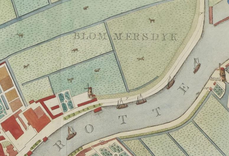 Uitsnede uit de kaart van Munro met polders