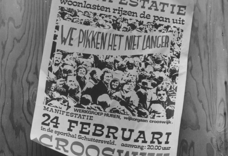 Pamflet tegen de huurverhoging van het Wijkorgaan Crooswijk.