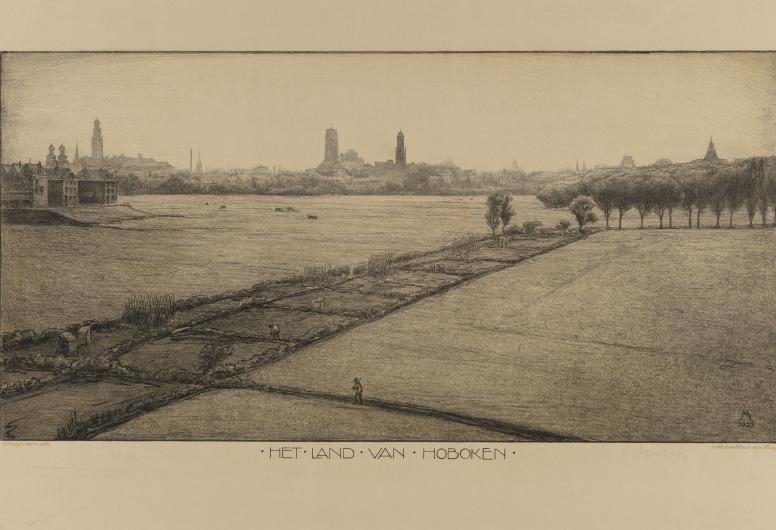 Het land van Hoboken vanuit het Zuidwesten, 1923