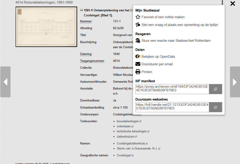 kaart grijze achtergrond met zwarte letters en linksboven een afbeelding. Rechts een pop-up met aanvullende informatie