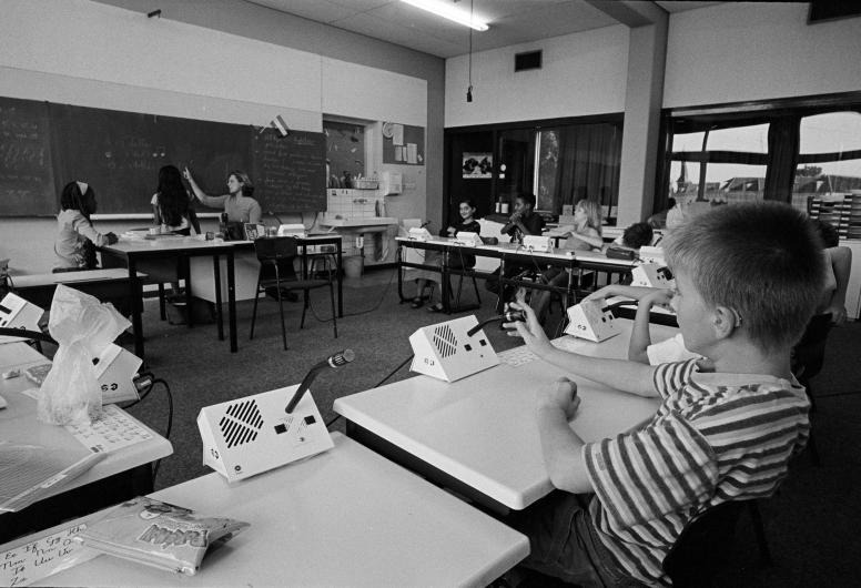 Een leslokaal in één van de vestigingen van de Ammanschool