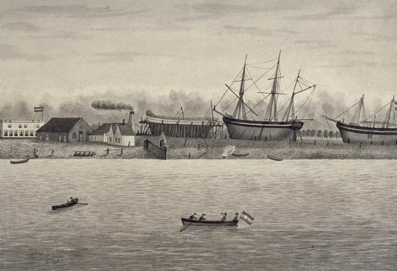 Het etablissement Fijenoord, getekend in 1957