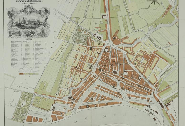 Nieuwe plattegrond der stad Rotterdam, 1865