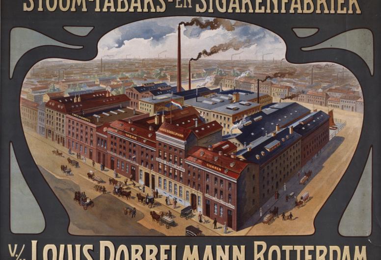 Reclameaffiche van Stoom- Tabaks- en Sigarenfabriek v/h Louis Dobbelman. Ca. 1900. Collectie Affiches. NL-RtSA_4006_G-0000-0166