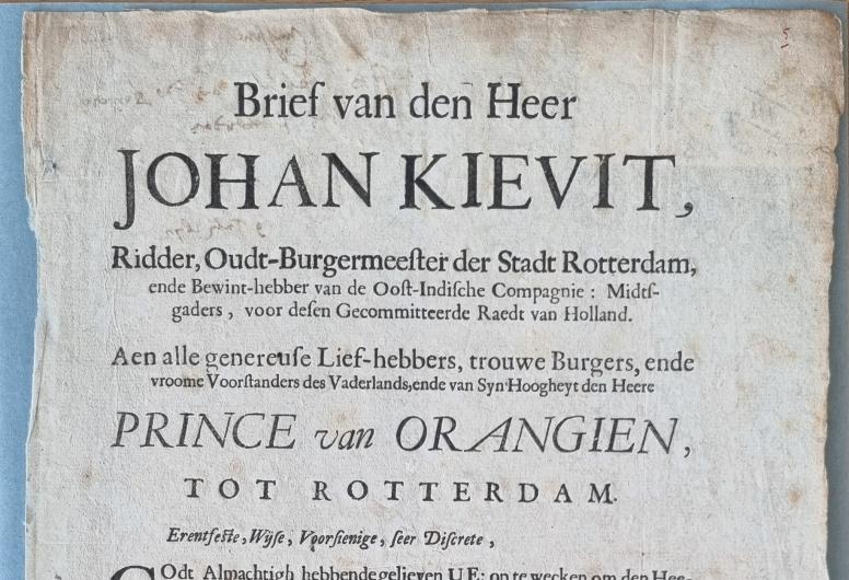 Brief van Johan Kievit over zijn terugkeer