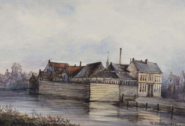 NL-RtSA_4080_XXIII-149. Collectie Prenten en Tekeningen. 1859. Wasch- Bad- en Zweminrigting aan de Baan.