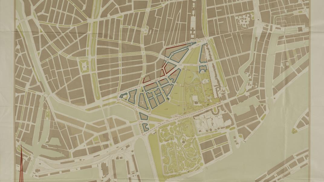 Kaart van het uitbreidingsplan 'Dijkzigt' uit 1926